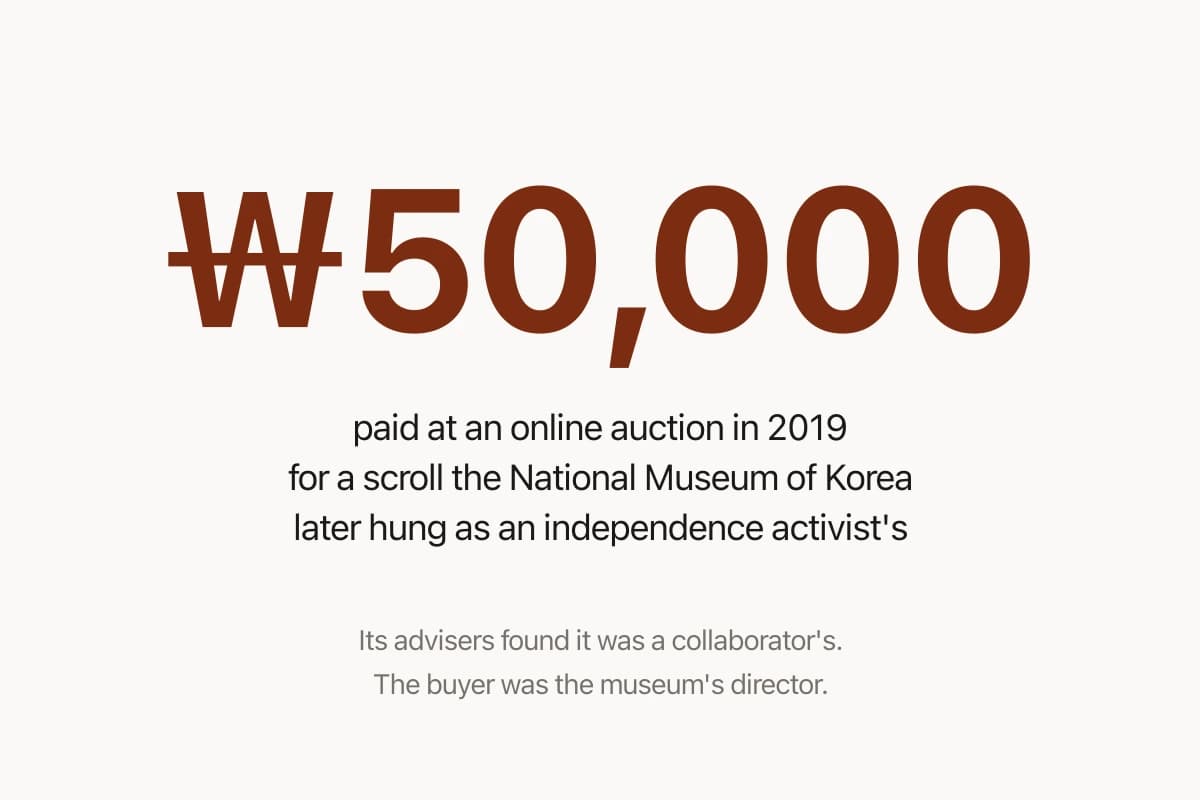 Korea's National Museum Showed a Patriot's Calligraphy. It Was a Collaborator's — and It Belonged to the Director